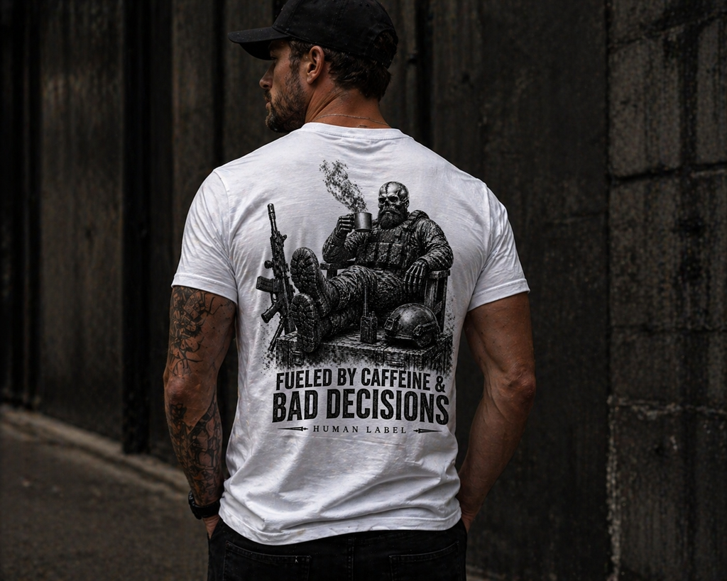 Fuelled by Caffeine & Bad Decisions Tee.
