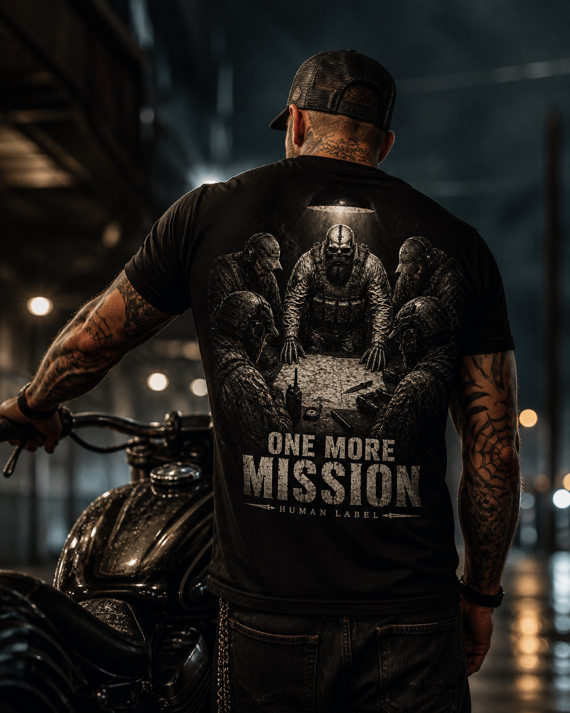 One More Mission Veteran Graphic T-Shirt Military Skull Tactical Tee Army Veteran Gift Human Label