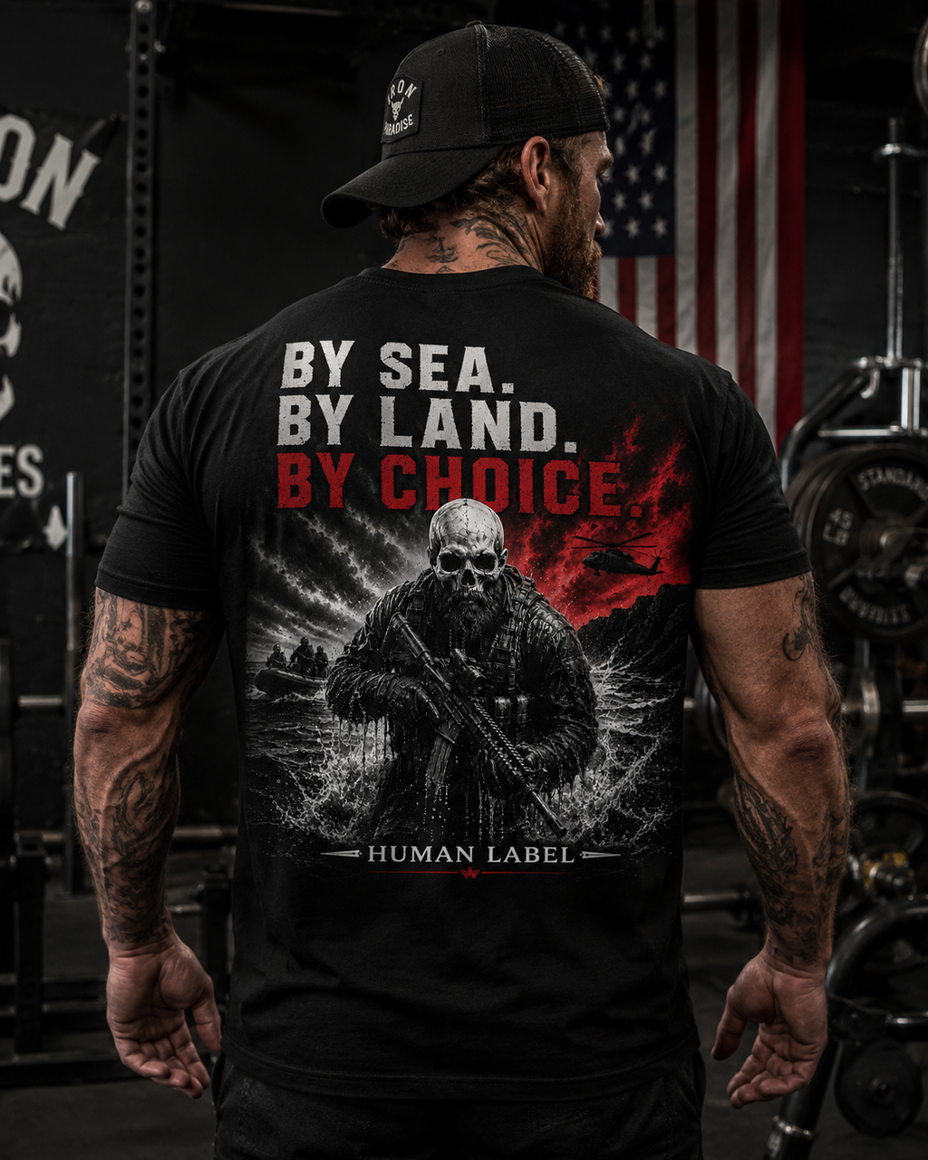 By Sea By Land By Choice | Royal Marines Commando T-Shirt | Marine Veteran Tee | Military Gift for Him | Human Label