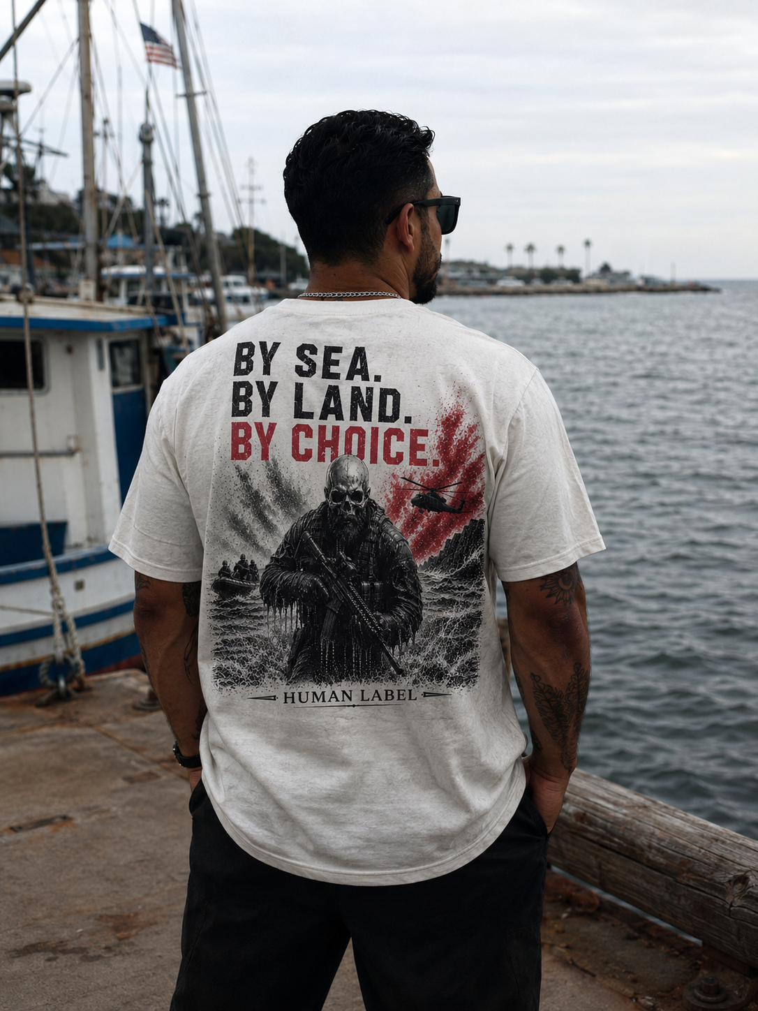 By Sea By Land By Choice | Royal Marines Commando T-Shirt | Marine Veteran Tee | Military Gift for Him | Human Label